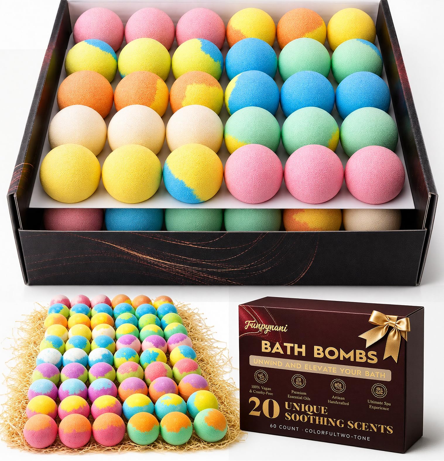Mini Bath Bombs — 60 Pack, Spa Set